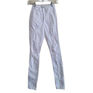 AP Blue by Aphrodite Jeans  Womens White Distress Skinny Highwaist Jeans Size 3
